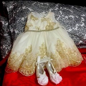 12M dress with tulle and gold beading detail
